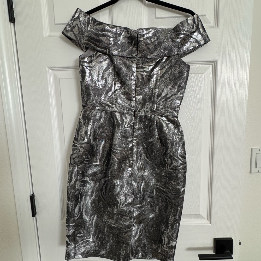 Calvin Klein Strapless Silver Dress - Picture 2 of 3